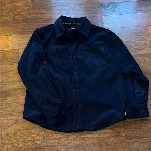 Kenneth Cole Navy Corduroy Button-Down Shirt - Picture 1 of 6
